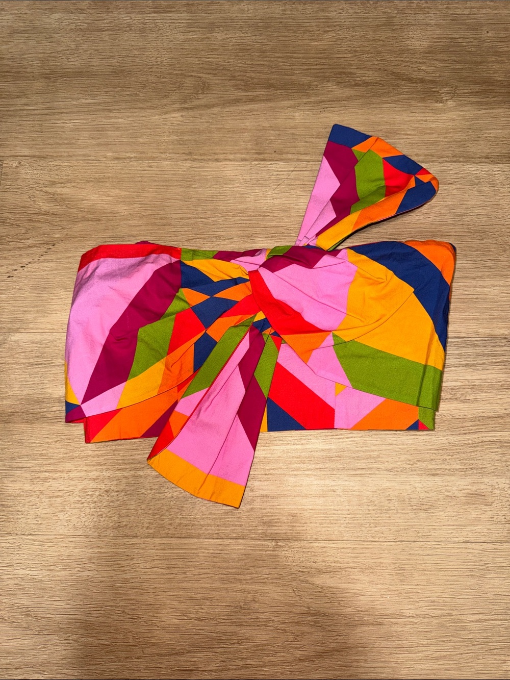 FARM for Anthropologie Rio Geometric One-Shoulder Bandeau in Bright Multicolor